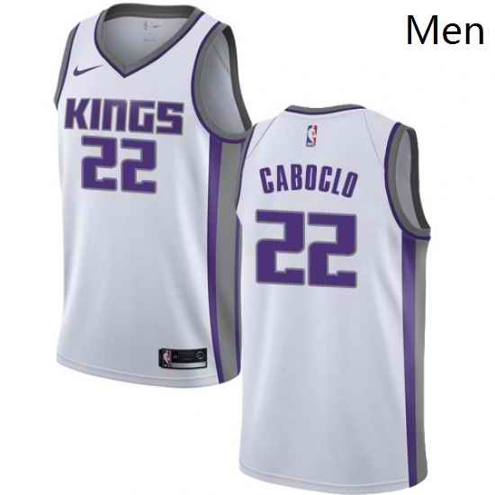 Mens Nike Sacramento Kings 22 Bruno Caboclo Authentic White NBA Jersey Association Edition